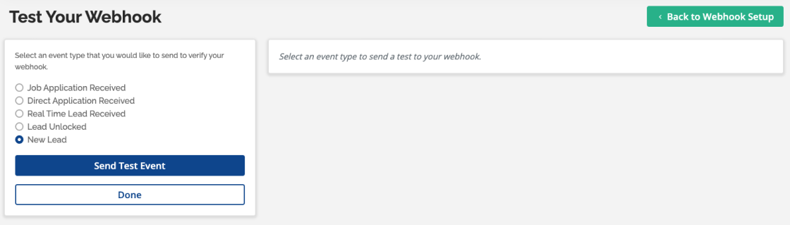 Webhook test screenshot